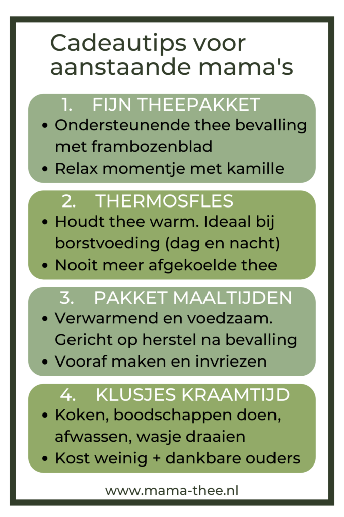 Mama-thee cadeautips babyshower aanstaande mama's